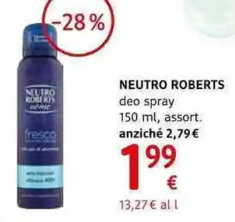 dm drogerie markt NEUTRO ROBERTS deo spray 150 ml, assort. offerta