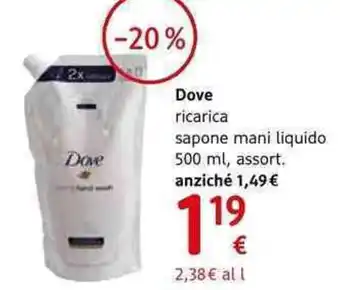 dm drogerie markt Dove ricarica sapone mani liquido 500 ml, assort. offerta