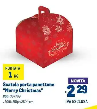 Metro Scatola porta panettone "Merry Christmas" offerta