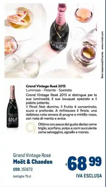 Metro Grand Vintage Rosé Moët & Chandon offerta