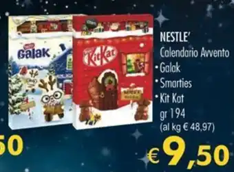 MerSi Supermercati NESTLE' Calendario Avvento •Galak •Smarties • Kit Kat gr 194 offerta