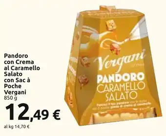 Carrefour Pandoro con Crema al Caramello Salato con Sac à Poche Vergani 850 g offerta