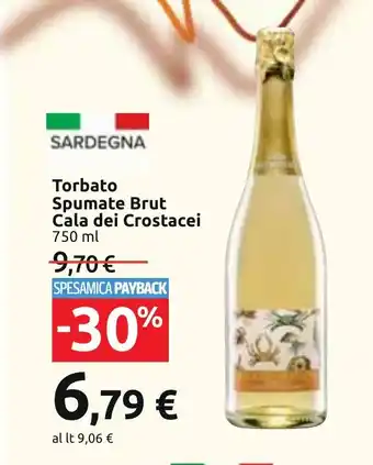 Carrefour Torbato Spumate Brut Cala dei Crostacei 750 ml offerta