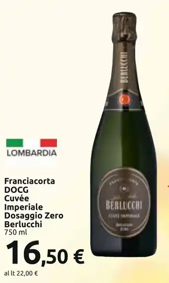Carrefour Franciacorta DOCG Cuvée Imperiale Dosaggio Zero Berlucchi 750 ml offerta
