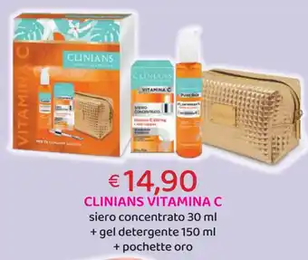 Acqua & Sapone CLINIANS VITAMINA C siero concentrato 30 ml + gel detergente 150 ml + pochette oro offerta