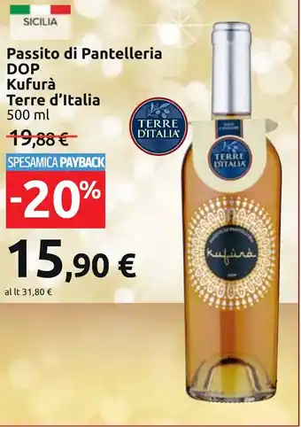Carrefour Passito di Pantelleria DOP Kufurà Terre d'Italia 500 ml offerta