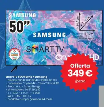 Interspar Smart Tv 50CU Serie 7 Samsung offerta