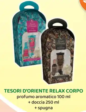 Acqua & Sapone TESORI D'ORIENTE RELAX CORPO profumo aromatico 100 ml + doccia 250 ml + spugna offerta