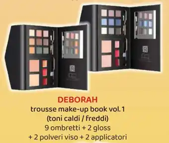 Acqua & Sapone DEBORAH trousse make-up book vol. 1 (toni caldi / freddi) 9 ombretti + 2 gloss + 2 polveri viso + 2 applicatori offerta