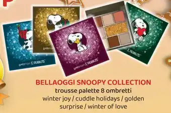 Acqua & Sapone BELLAOGGI SNOOPY COLLECTION trousse palette 8 ombretti winter joy / cuddle holidays / golden surprise / winter of love offerta