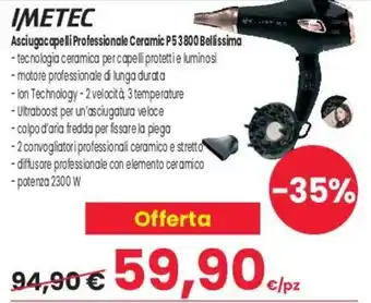 Interspar Asciugacapelli Professionale Ceramic P53800 Bellissima offerta