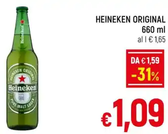 A&O HEINEKEN ORIGINAL 660 ml offerta