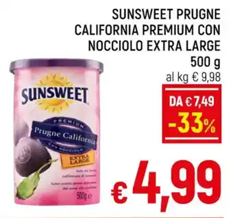 A&O SUNSWEET PRUGNE CALIFORNIA PREMIUM CON NOCCIOLO EXTRA LARGE 500 g offerta