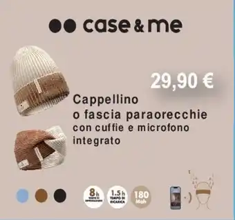 case & me Cappellino o fascia paraorecchie con cuffie e microfono integrato