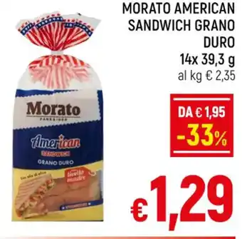A&O MORATO AMERICAN SANDWICH GRANO DURO 14x 39,3g offerta