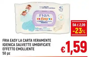 A&O FRIA EASY LA CARTA VERAMENTE IGIENICA SALVIETTE UMIDIFICATE EFFETTO EMOLLIENTE 50 pz offerta