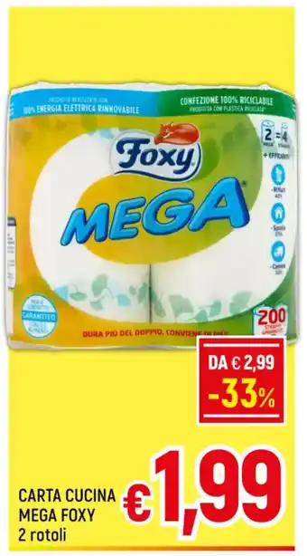 A&O CARTA CUCINA MEGA FOXY 2 rotoli offerta