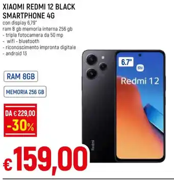 XIAOMI REDMI 12 BLACK SMARTPHONE 4G