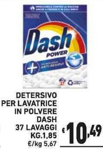 Ok Market DETERSIVO PER LAVATRICE IN POLVERE DASH 37 LAVAGGI KG.1,85 offerta
