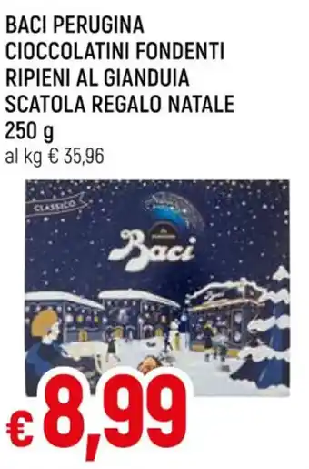 Famila Superstore BACI PERUGINA CIOCCOLATINI FONDENTI RIPIENI AL GIANDUIA SCATOLA REGALO NATALE 250 g offerta