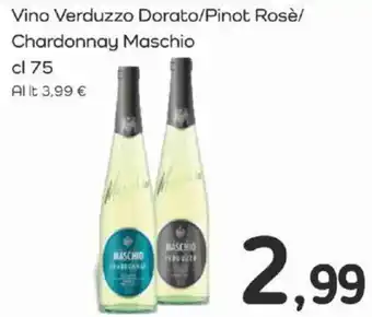 Famila Vino Verduzzo Dorato/Pinot Rosè/ Chardonnay Maschio cl 75 offerta