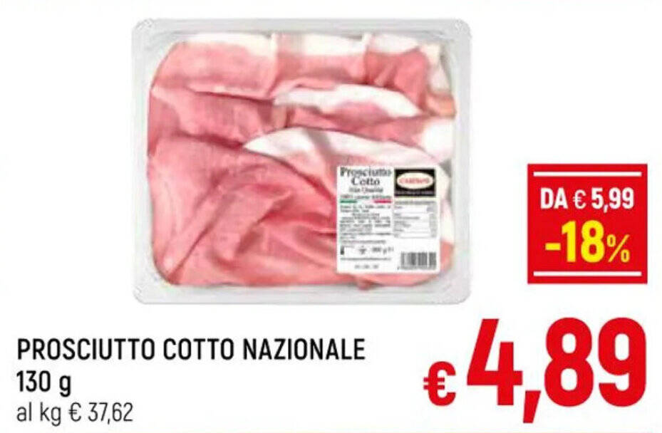 PROSCIUTTO COTTO NAZIONALE 130 g offerta di Famila Market