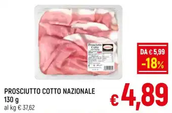 Famila Market PROSCIUTTO COTTO NAZIONALE 130 g offerta