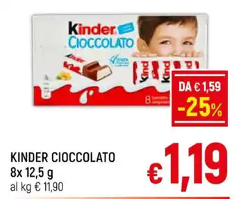 Famila Market KINDER CIOCCOLATO 8x 12,5 g offerta