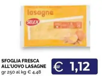 SFOGLIA FRESCA ALL'UOVO LASAGNE gr 250