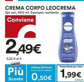 Coop Crema corpo offerta