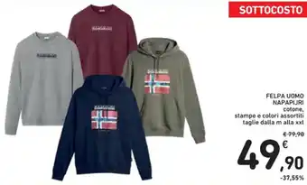 Spazio Conad FELPA UOMO NAPAPIJRI cotone, offerta