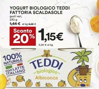 Coop Fattoria Scaldasole - Teddi Yogurt Albicocca Bio 230 g(ml) offerta