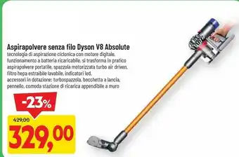 DPiù Dyson Aspirapolvere Senza Filo Dyson V8 Absolute offerta