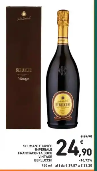Spazio Conad SPUMANTE CUVÉE IMPERIALE FRANCIACORTA DOCG VINTAGE BERLUCCHI 750 ml offerta