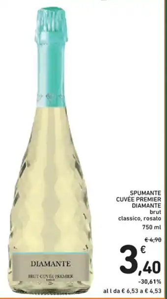 Spazio Conad SPUMANTE CUVÉE PREMIER DIAMANTE brut classico, rosato 750 ml offerta
