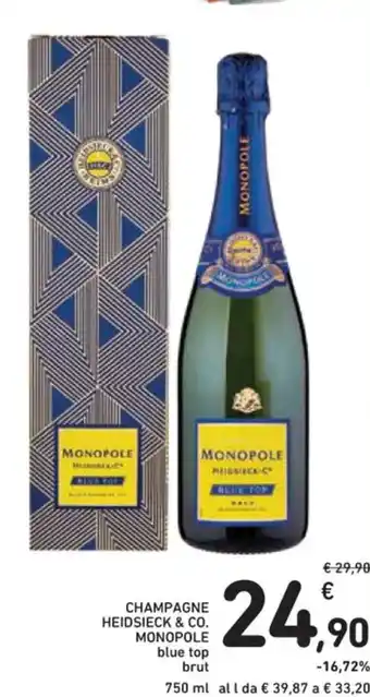 CHAMPAGNE HEIDSIECK & CO. MONOPOLE blue top brut 750 ml