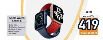 Unieuro Apple Watch Series 6 OLED 40 Mm Blu GPS (satellitare) offerta