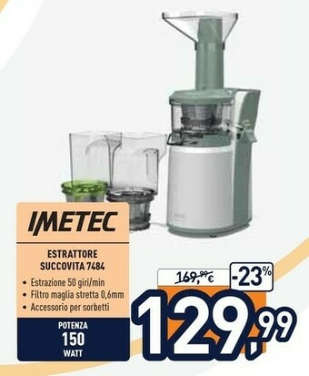 Unieuro Imetec Estrattore Succovita 7484 offerta