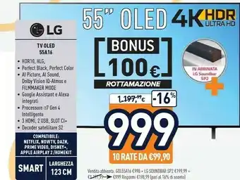 Unieuro LG TV OLED 55A16 offerta