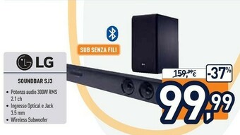 Unieuro LG SJ3 Altoparlante Soundbar 2.1 Canali 300 W Nero offerta