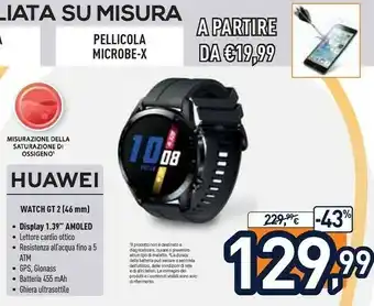 Unieuro Huawei Huawei WATCH GT 2 3,53 cm (1.39") 46 mm AMOLED Grigio, Titanio GPS (satellitare) offerta