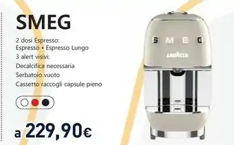 Unieuro Lavazza Smeg offerta