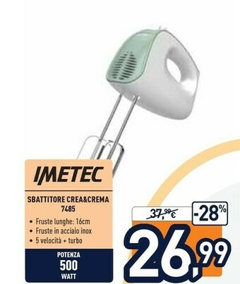 Unieuro Imetec Sbattitore Crea& Crema 7485 offerta