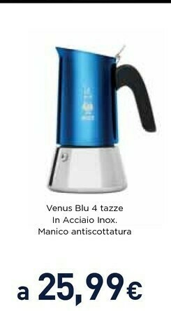 Unieuro Bialetti Venus Blu 4 Tazze In Acciaio Inox offerta