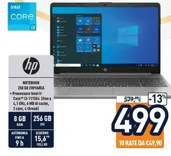 Unieuro HP Notebook 250 G8 2W9A8EA offerta