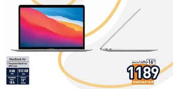 Unieuro Apple MacBook Air 13" (Chip M1 Con GPU 7-core, 256GB SSD, 8GB RAM) - Oro (2020) offerta