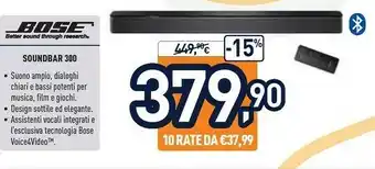 Unieuro Bose Smart Soundbar 300 Nero offerta