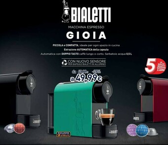 Unieuro Bialetti Gioia Automatica Macchina Per Espresso 0,5 L offerta