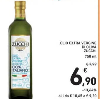 Spazio Conad OLIO EXTRA VERGINE DI OLIVA ZUCCHI 750 ml offerta