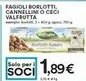 Coop Valfrutta Fagioli Borlotti Cannellini offerta